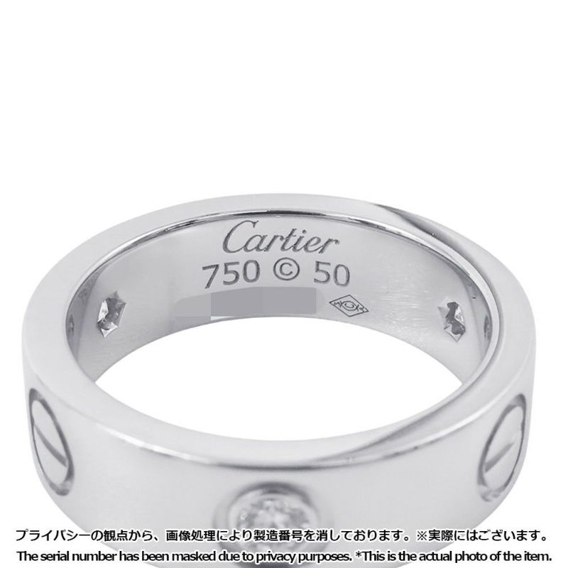 カルティエ リング LOVE リング クラシックモデル ダイヤモンド 3P 計0.22ct K18WG サイズ50 B4032500 指輪 ラブリング