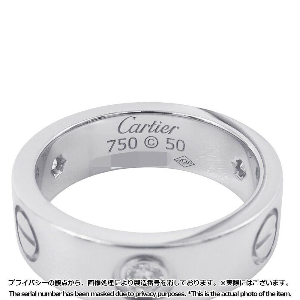 カルティエ リング LOVE リング クラシックモデル ダイヤモンド 3P 計0.22ct K18WG サイズ50 B4032500 指輪 ラブリング