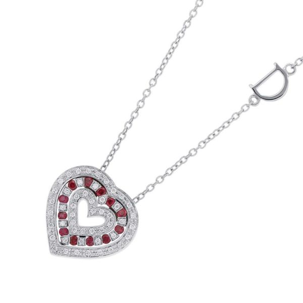 ダミアーニ ネックレス ベル エポック ハート ダイヤモンド ルビー K18WGホワイトゴールド 20083365 DAMIANI ペンダント