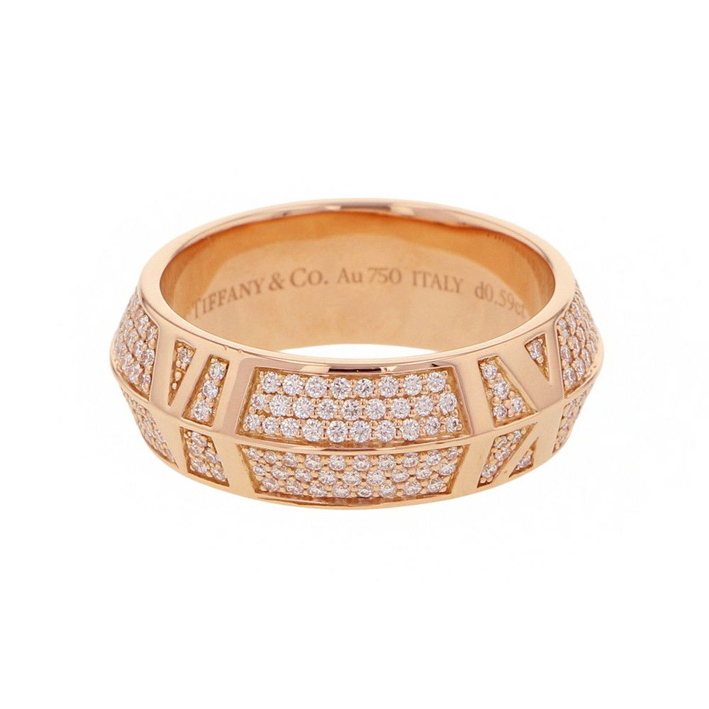 ティファニー リング アトラス X クローズド ワイド リング ダイヤモンド 0.59ct K18PGピンクゴールド サイズ約14号 Tiffany&Co. 指輪