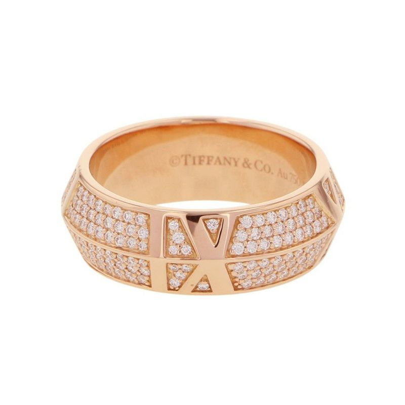 ティファニー リング アトラス X クローズド ワイド リング ダイヤモンド 0.59ct K18PGピンクゴールド サイズ約14号 Tiffany&Co. 指輪