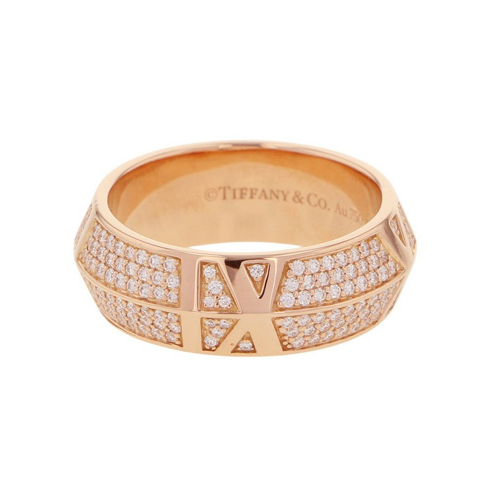 ティファニー リング アトラス X クローズド ワイド リング ダイヤモンド 0.59ct K18PGピンクゴールド サイズ約14号 Tiffany&Co. 指輪