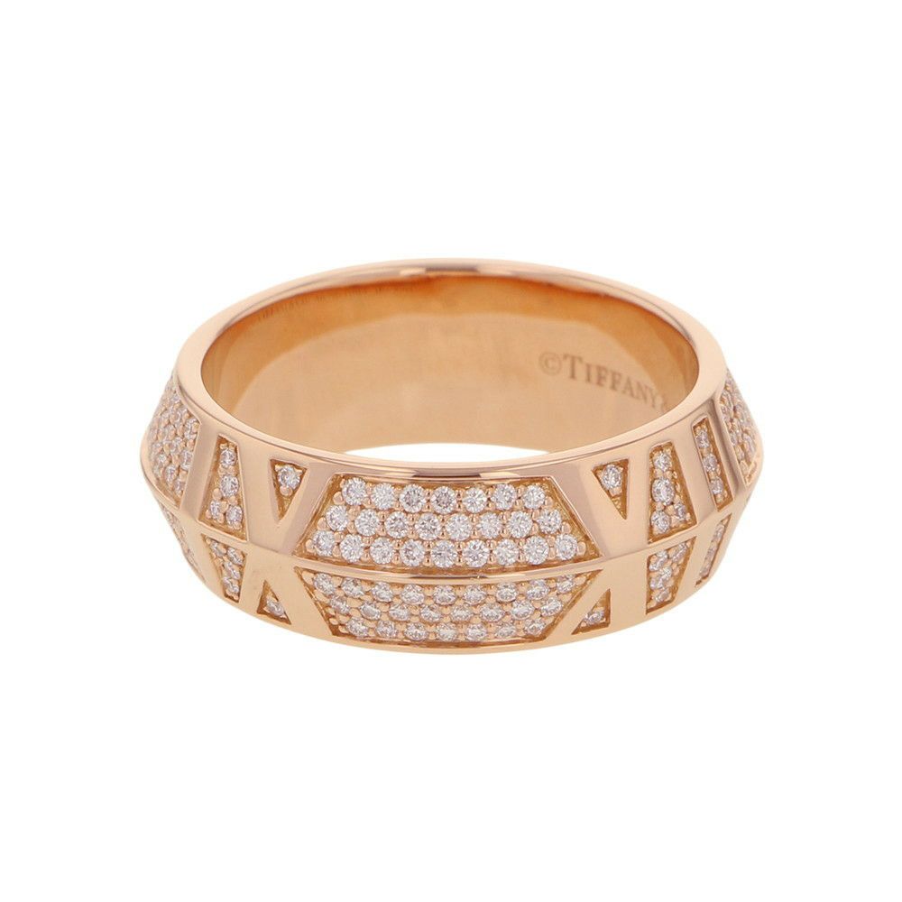 ティファニー リング アトラス X クローズド ワイド リング ダイヤモンド 0.59ct K18PGピンクゴールド サイズ約14号 Tiffany&Co. 指輪