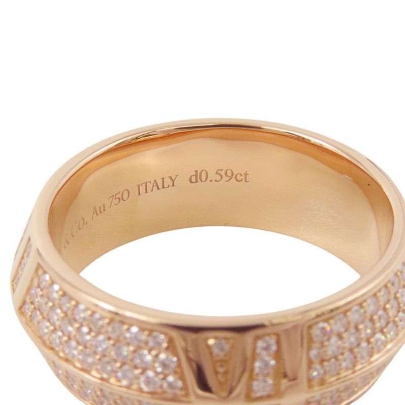 ティファニー リング アトラス X クローズド ワイド リング ダイヤモンド 0.59ct K18PGピンクゴールド サイズ約14号 Tiffany&Co. 指輪