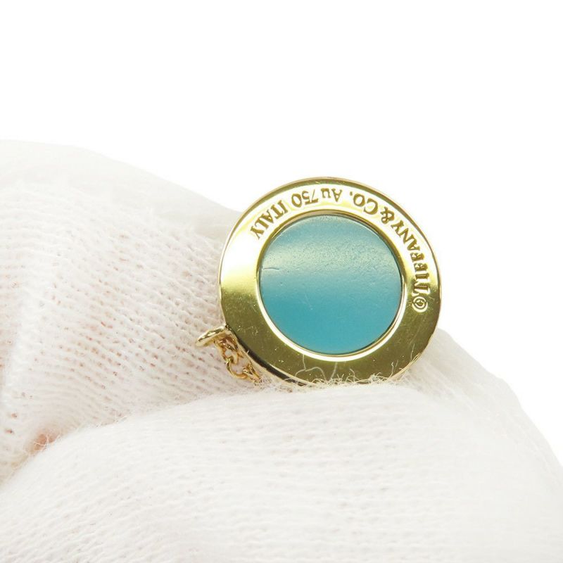 ティファニー ネックレス T ダイヤモンド＆ターコイズ サークル ペンダント K18YGイエローゴールド Tiffany&Co.