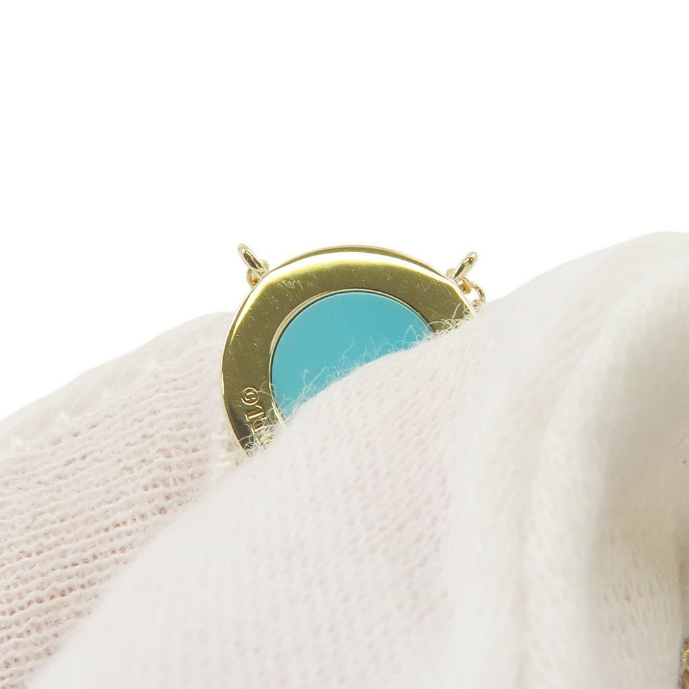 ティファニー ネックレス T ダイヤモンド＆ターコイズ サークル ペンダント K18YGイエローゴールド Tiffany&Co.
