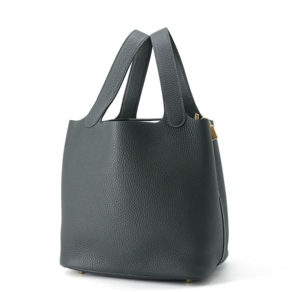【美品】K刻印　エルメス　ピコタンロックMM ヴェールマングローブゴールド金具 エルメス ピコタンロック PM ヴェールマングローブ トリヨン