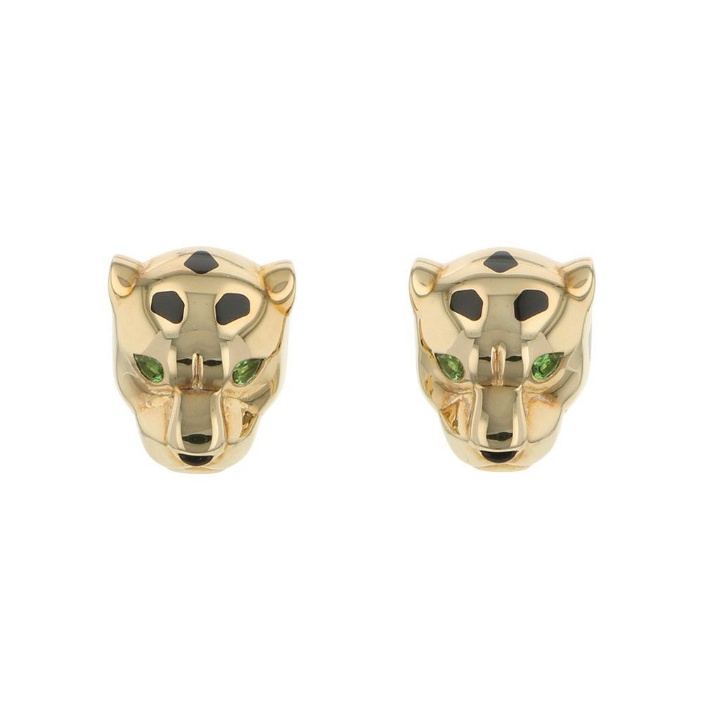 カルティエ ピアス パンテール ドゥ カルティエ イヤリング ツァボライトガーネット オニキス K18YGイエローゴールド B8301509 Cartier