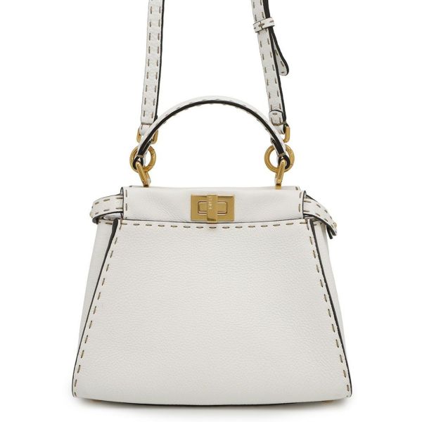 美品 FENDI ホワイト エピレザー ハンドバッグ ショルダーバッグ 白 FENDI フェンディ ショルダーバッグ レディース ホワイト 8BR793