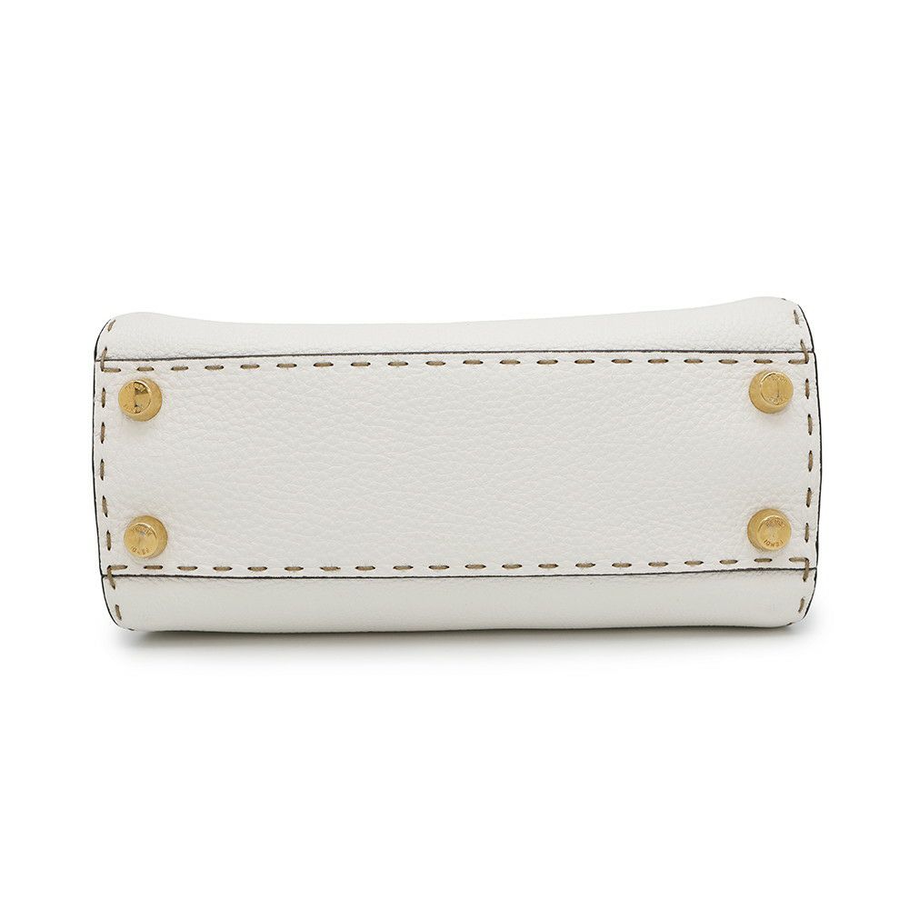 フェンディ ハンドバッグ ミニ ピーカブー セレリア レザー 8BN244 FENDI バッグ ショルダーバッグ 白