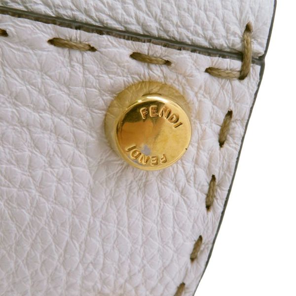 フェンディ ハンドバッグ ミニ ピーカブー セレリア レザー 8BN244 FENDI バッグ ショルダーバッグ 白