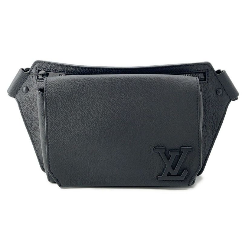 ルイヴィトン ボディバッグ グレインレザー テイクオフ・スリング M57081 ヴィトン ブラック 黒