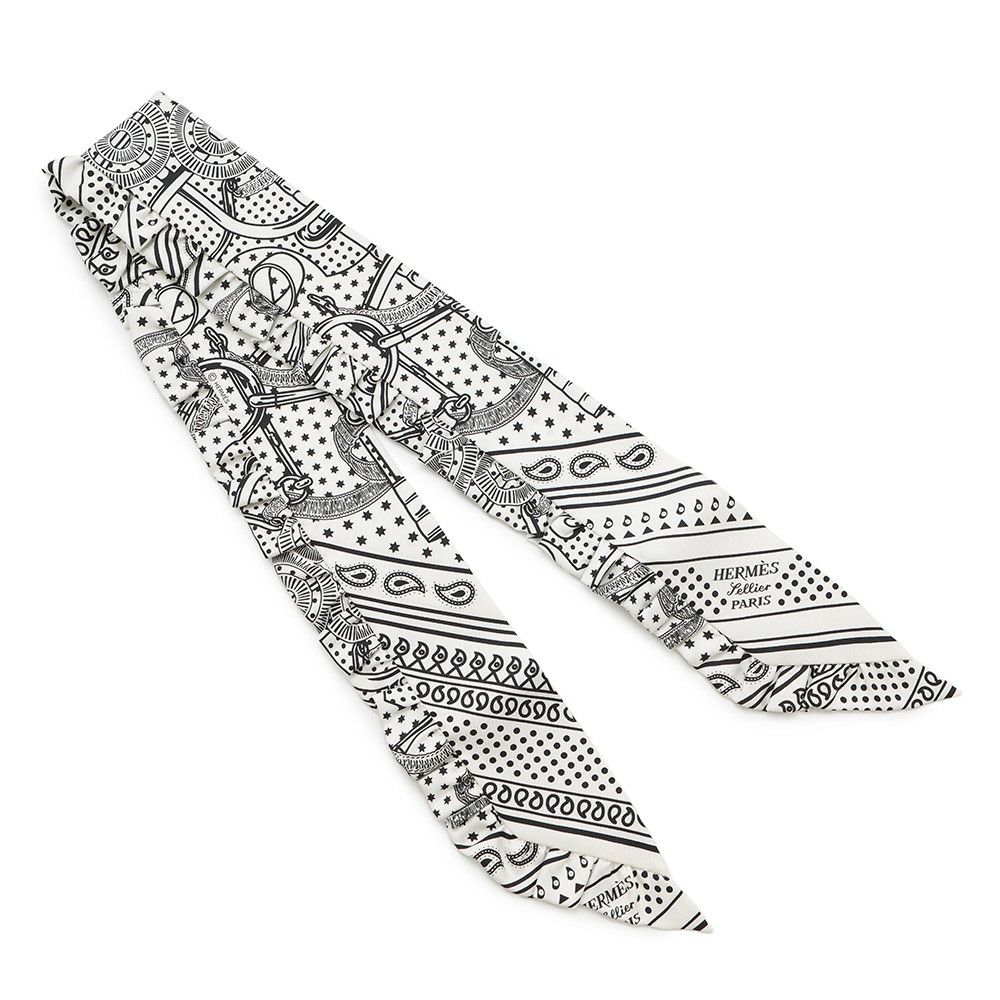 エルメス スカーフ ツイリー フリル エプロン・ドール・バンダナ Eperon d'Or Bandana 2024年春夏 白 黒