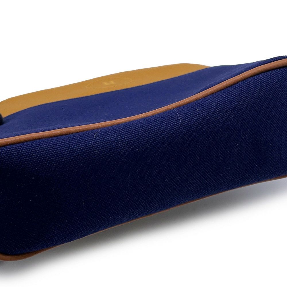 エルメス ポーチ ボリードポーチ ミニ  イエロー/ネイビー/シルバー金具 HERMES 小物入れ