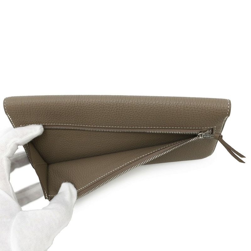 エルメス 長財布 ドゴンロング エトゥープ/シルバー金具 トゴ X刻印 HERMES 財布