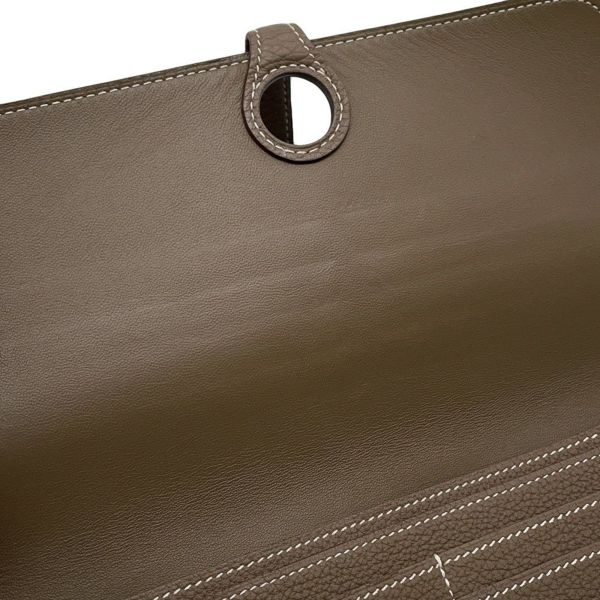 エルメス 長財布 ドゴンロング エトゥープ/シルバー金具 トゴ X刻印 HERMES 財布