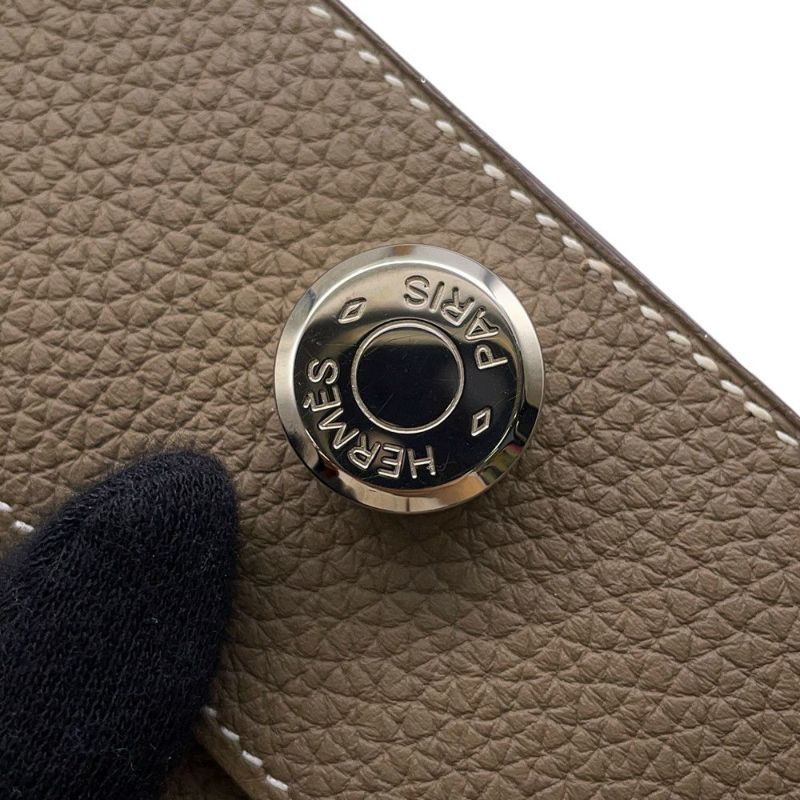 エルメス 長財布 ドゴンロング エトゥープ/シルバー金具 トゴ X刻印 HERMES 財布