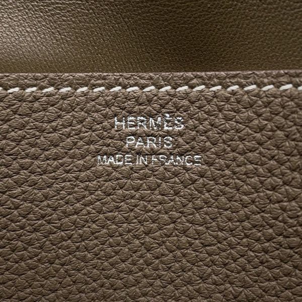 エルメス 長財布 ドゴンロング エトゥープ/シルバー金具 トゴ X刻印 HERMES 財布