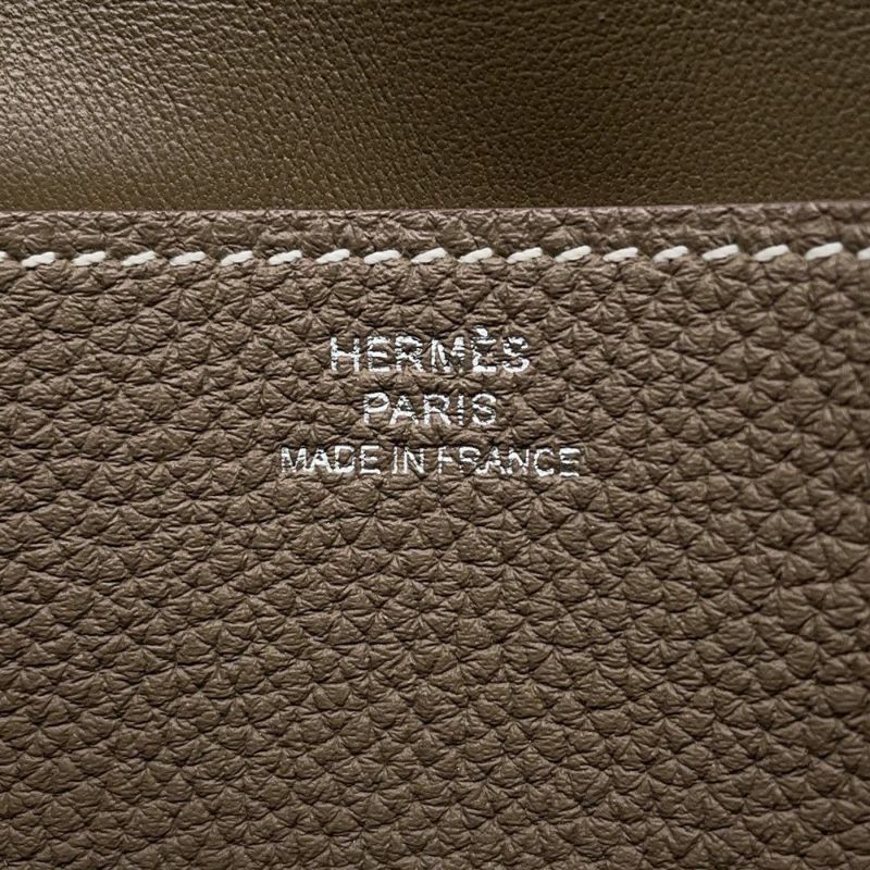 エルメス 長財布 ドゴンロング エトゥープ/シルバー金具 トゴ X刻印 HERMES 財布
