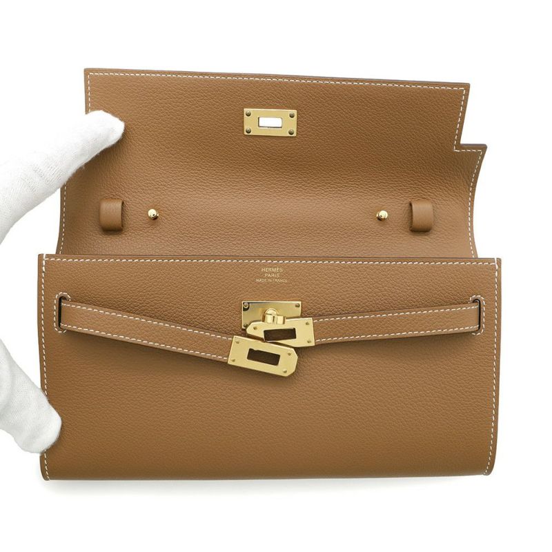 エルメス ケリーウォレット ロング トゥーゴー ゴールド/ゴールド金具 エバーカラー W刻印 財布