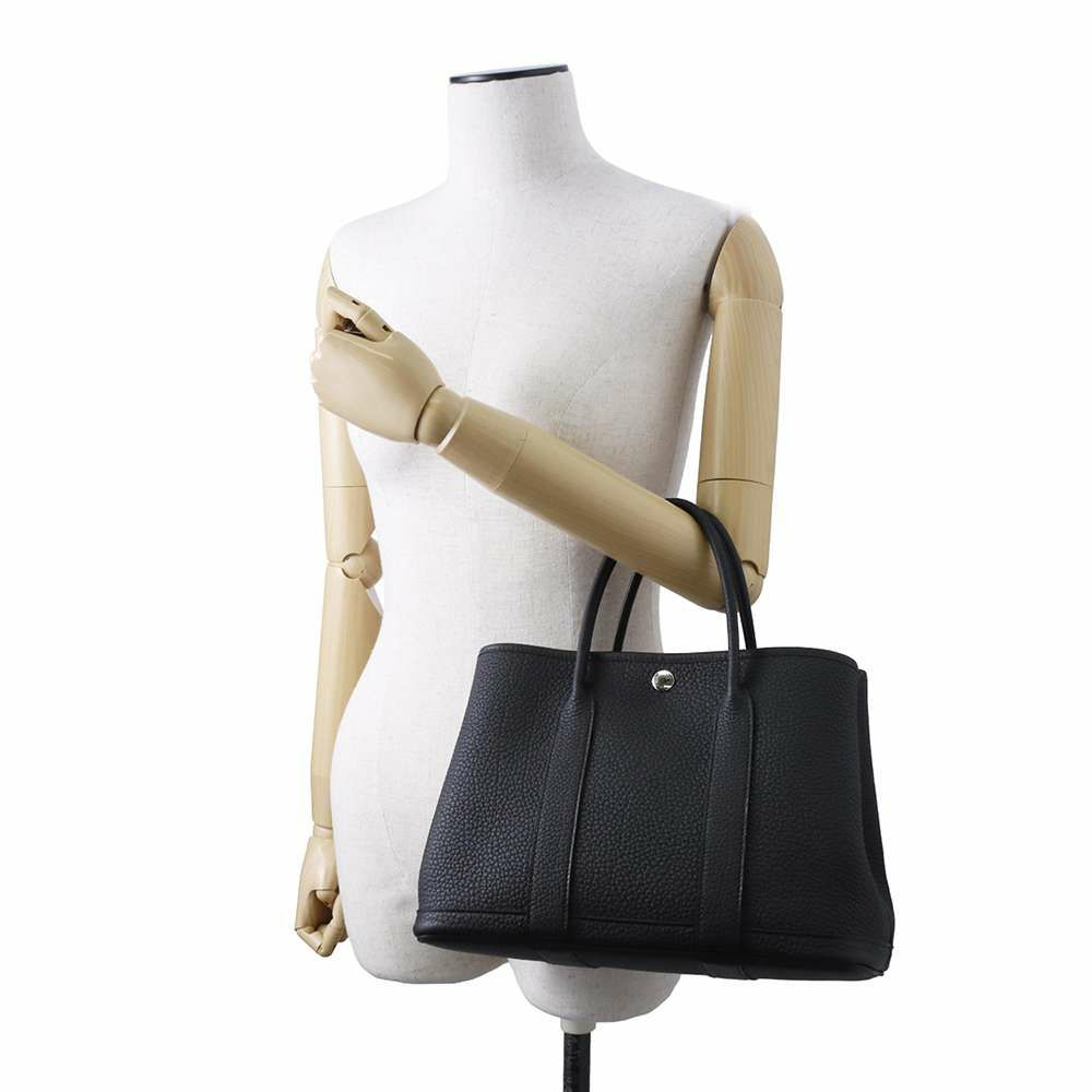 エルメス トートバッグ ガーデンパーティTPM ブラック/シルバー金具 ネゴンダ W刻印 黒