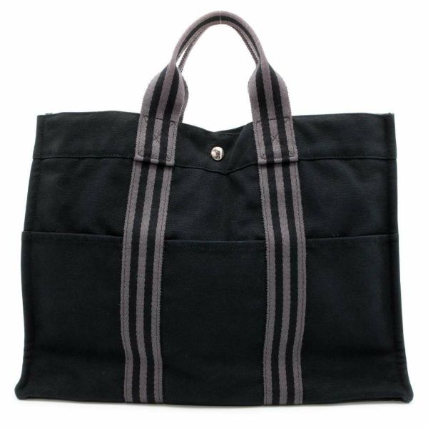 エルメス トートバッグ フールトゥMM キャンバス HERMES 黒