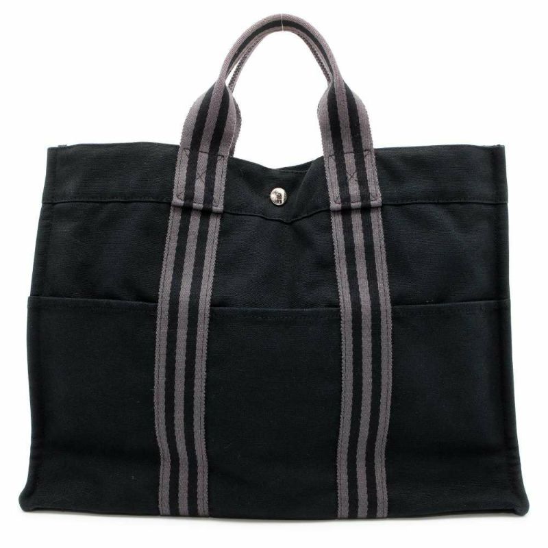 エルメス トートバッグ フールトゥMM キャンバス HERMES 黒