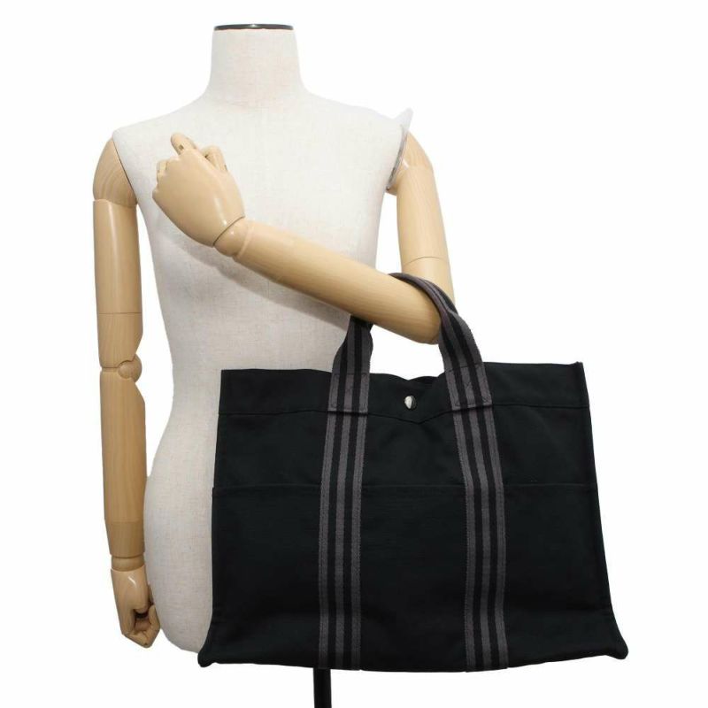 エルメス トートバッグ フールトゥMM キャンバス HERMES 黒
