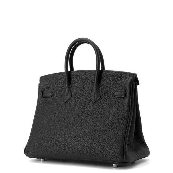 エルメス バーキン25 ブラック/マットシルバー金具 トゴ K刻印 HERMES Birkin ハンドバッグ 黒