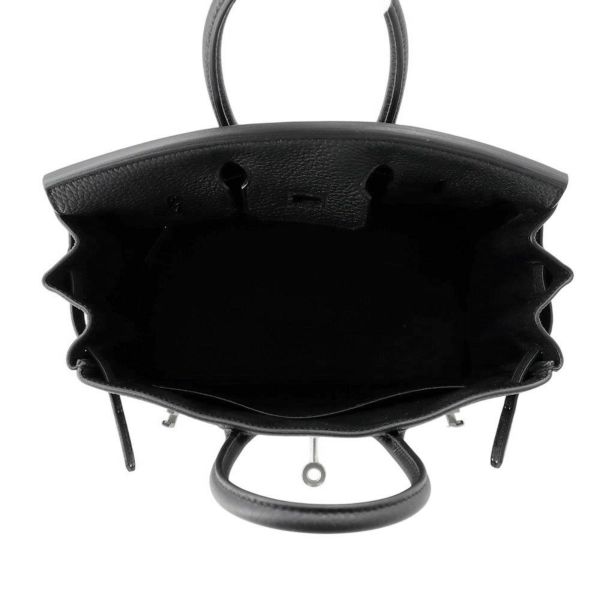 エルメス バーキン25 ブラック/マットシルバー金具 トゴ K刻印 HERMES Birkin ハンドバッグ 黒