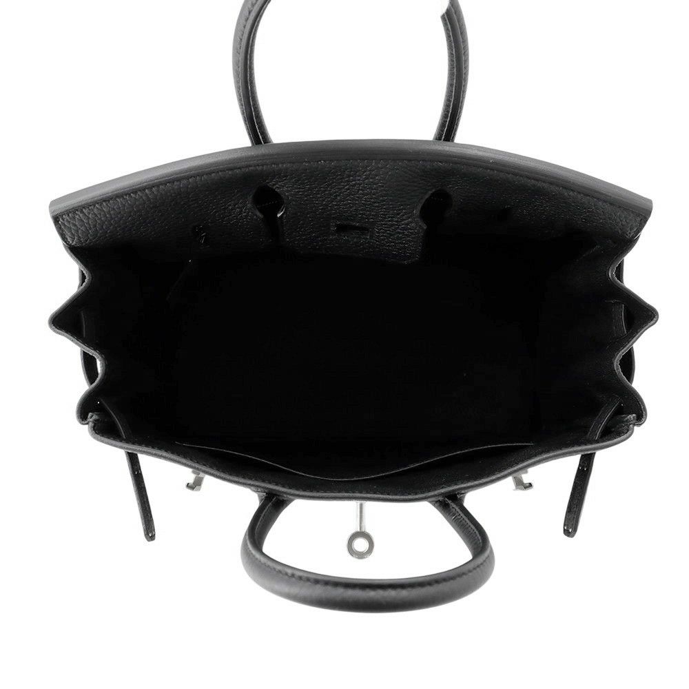 エルメス バーキン25 ブラック/マットシルバー金具 トゴ K刻印 HERMES Birkin ハンドバッグ 黒