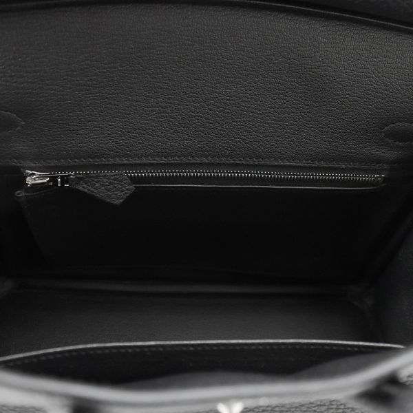 エルメス バーキン25 ブラック/マットシルバー金具 トゴ K刻印 HERMES Birkin ハンドバッグ 黒