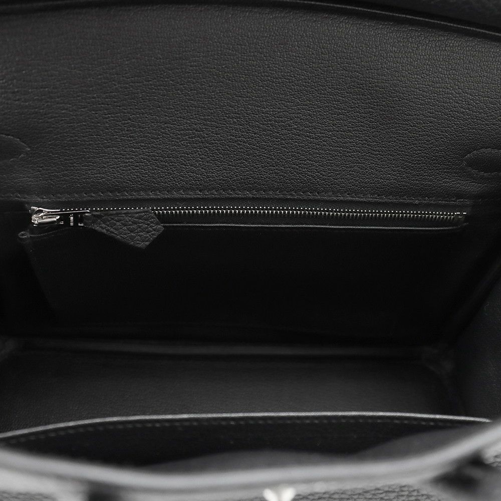 エルメス バーキン25 ブラック/マットシルバー金具 トゴ K刻印 HERMES Birkin ハンドバッグ 黒