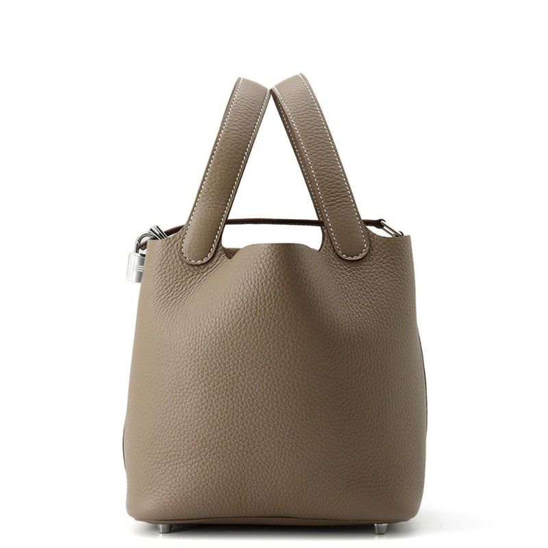 エルメス ハンドバッグ ピコタンロックPM エトゥープ/シルバー金具 トリヨンクレマンス K刻印