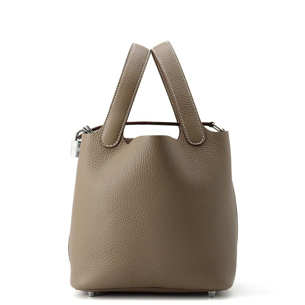 エルメス ハンドバッグ ピコタンロックPM エトゥープ/シルバー金具 トリヨンクレマンス K刻印