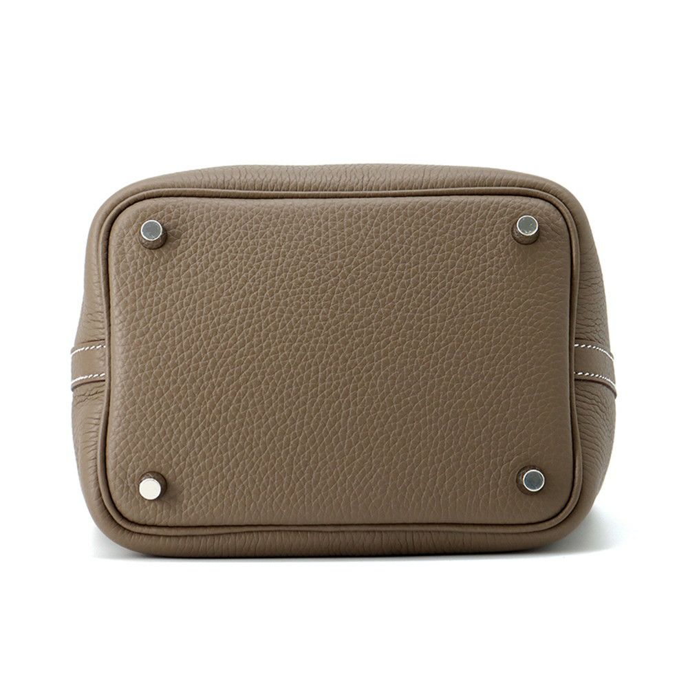 エルメス ハンドバッグ ピコタンロックPM エトゥープ/シルバー金具 トリヨンクレマンス K刻印