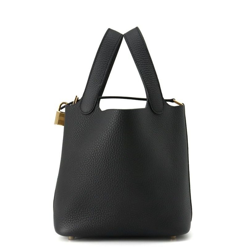 エルメス ハンドバッグ ピコタンロックPM ブラック/ゴールド金具 トリヨンクレマンス K刻印 黒