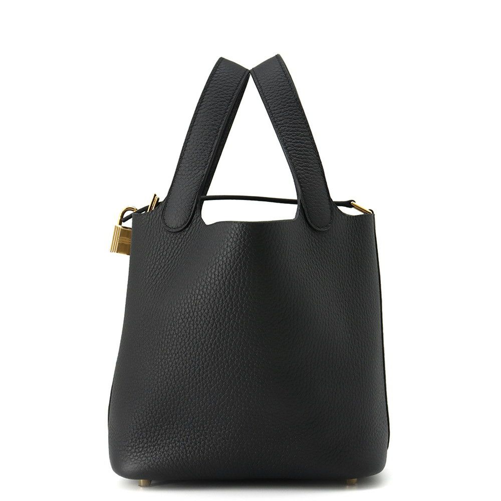 エルメス ハンドバッグ ピコタンロックPM ブラック/ゴールド金具 トリヨンクレマンス K刻印 黒