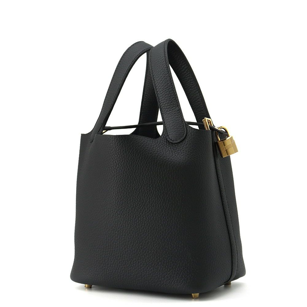 エルメス ハンドバッグ ピコタンロックPM ブラック/ゴールド金具 トリヨンクレマンス K刻印 黒