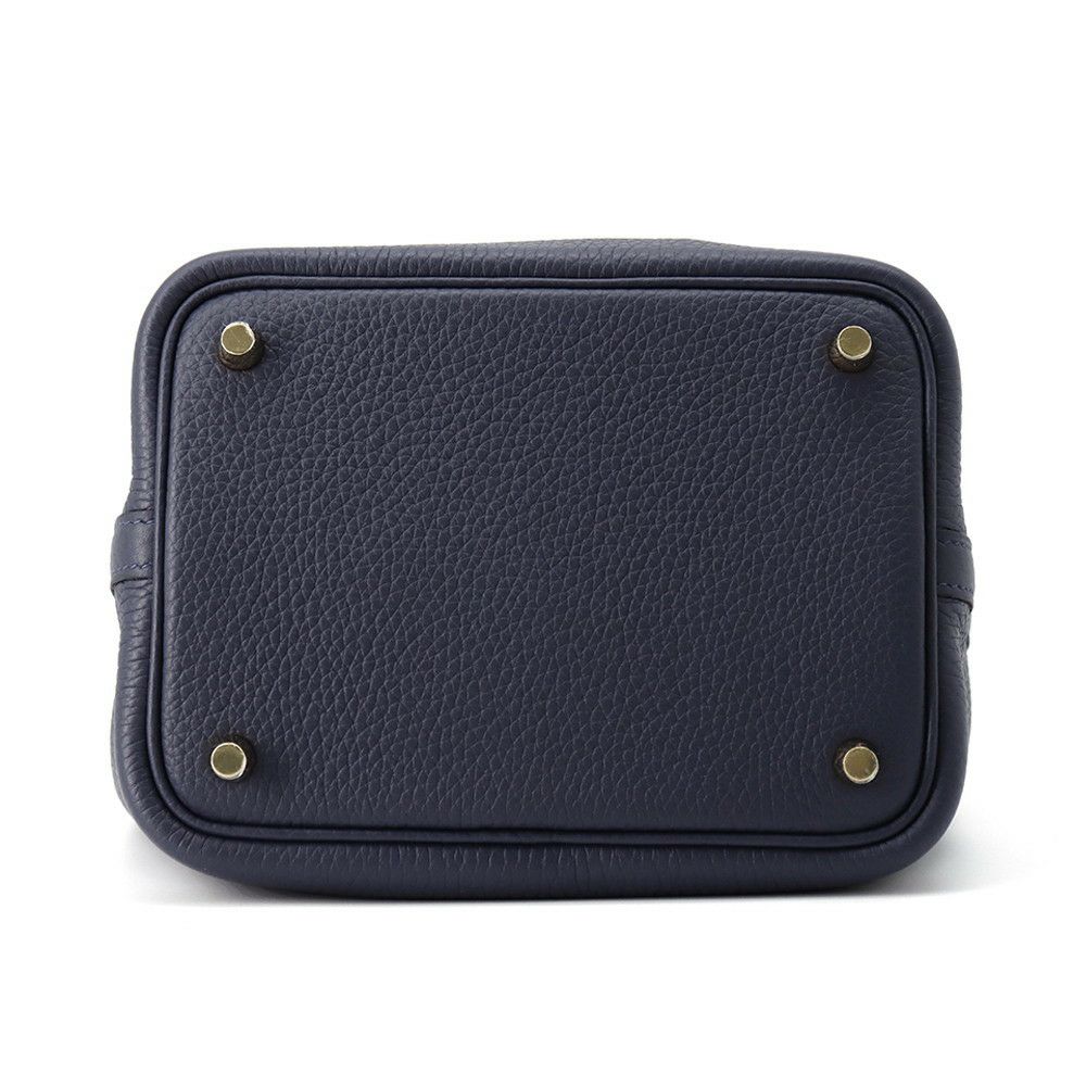 エルメス ハンドバッグ ピコタンロックPM ブルーニュイ/ゴールド金具 トリヨンクレマンス K刻印