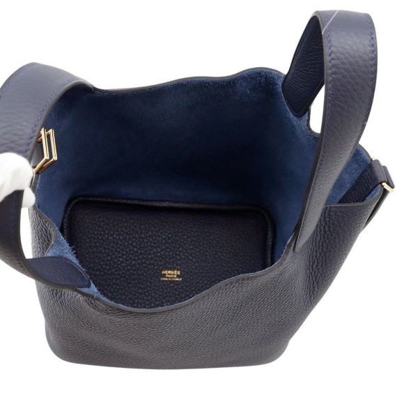 エルメス ハンドバッグ ピコタンロックPM ブルーニュイ/ゴールド金具 トリヨンクレマンス K刻印