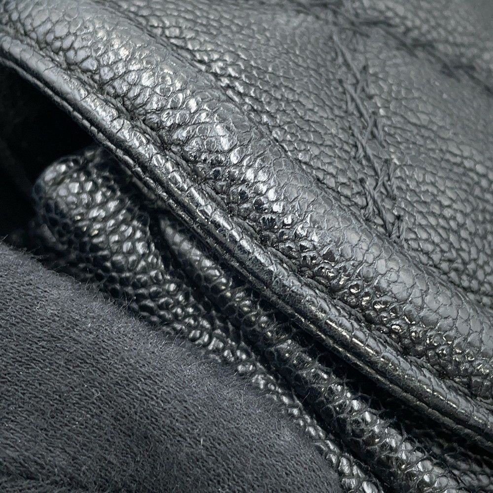 シャネル チェーンショルダーバッグ ココマーク キャビアスキン CHANEL 黒