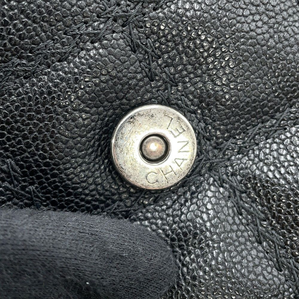 シャネル チェーンショルダーバッグ ココマーク キャビアスキン CHANEL 黒