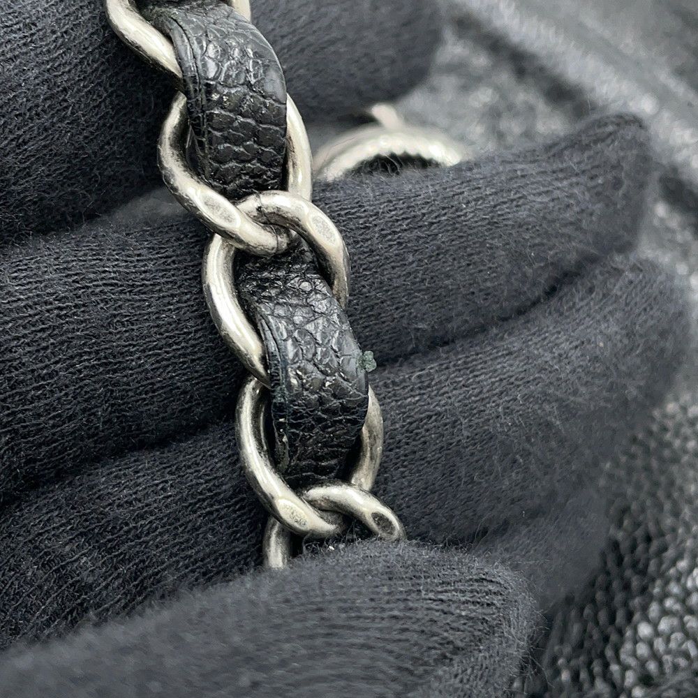 シャネル チェーンショルダーバッグ ココマーク キャビアスキン CHANEL 黒