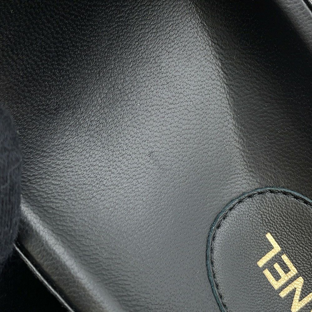 シャネル サンダル ココマーク CHANELロゴ レザー レディースサイズ37C G38933 CHANEL 靴 黒