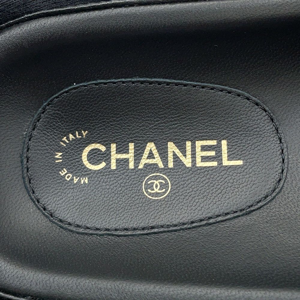 シャネル サンダル ココマーク CHANELロゴ レザー レディースサイズ37C G38933 CHANEL 靴 黒