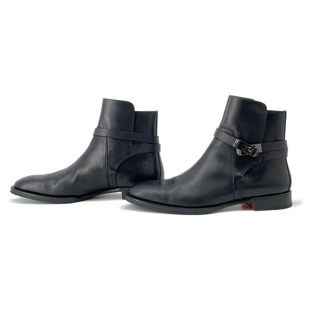 エルメス ブーツ フォーチュン カーフレザー メンズサイズ44 HERMES 靴 ショートブーツ 黒