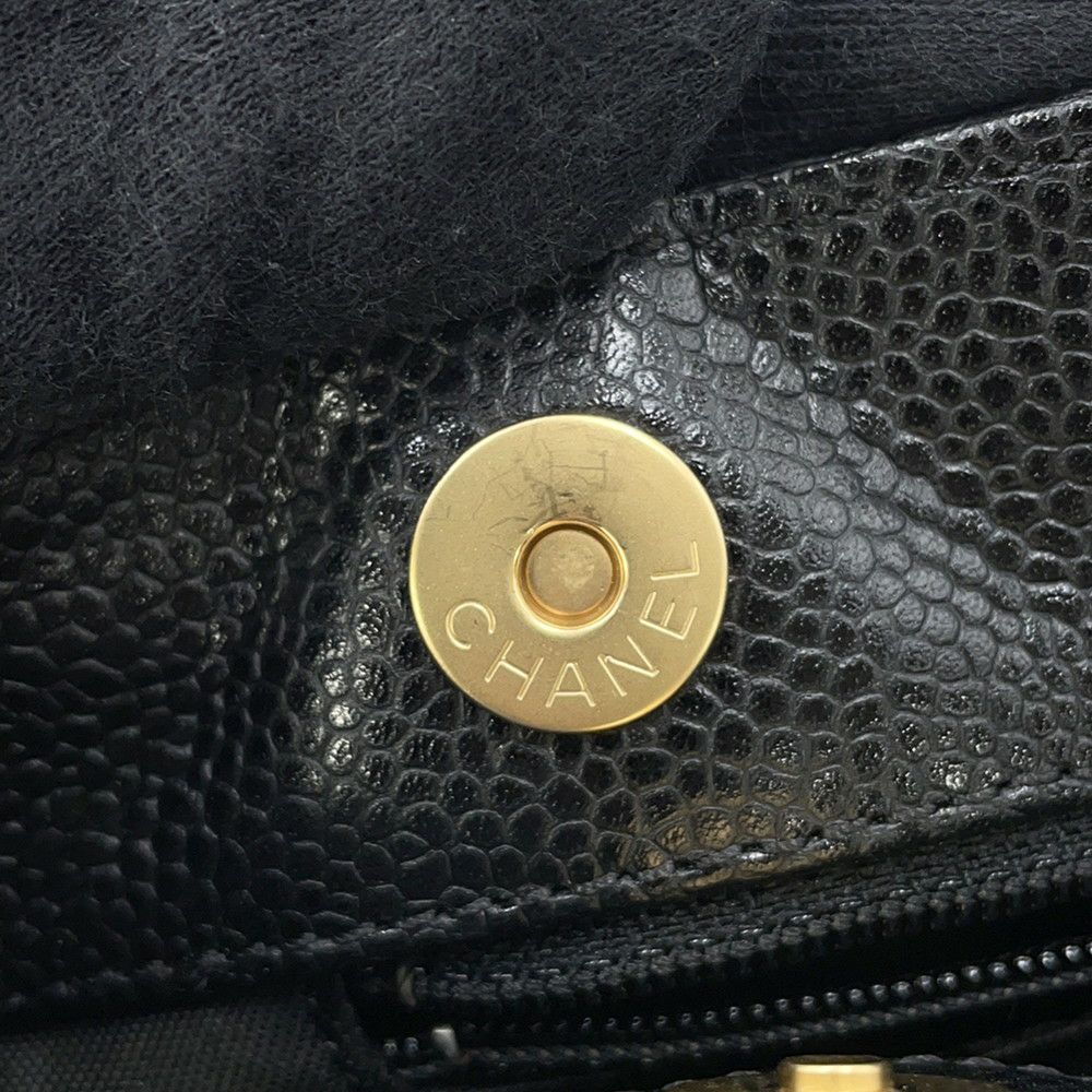 シャネル ハンドバッグ ココマーク キャビアスキン CHANEL 黒