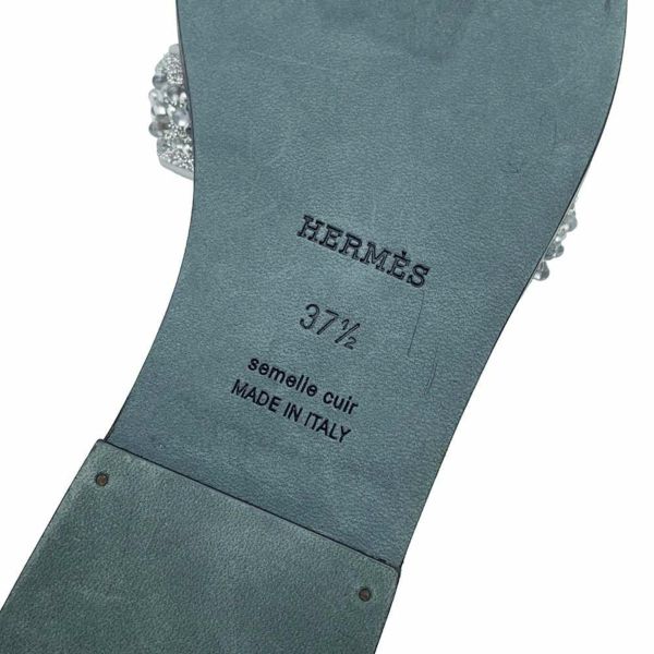 エルメス サンダル オラン ビジュー レディースサイズ37 1/2 HERMES 靴 黒