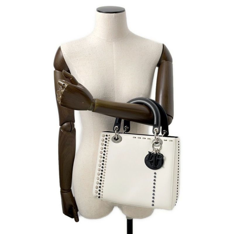 クリスチャン・ディオール ハンドバッグ レディディオール ミディアム レザー ラインストーン 2way